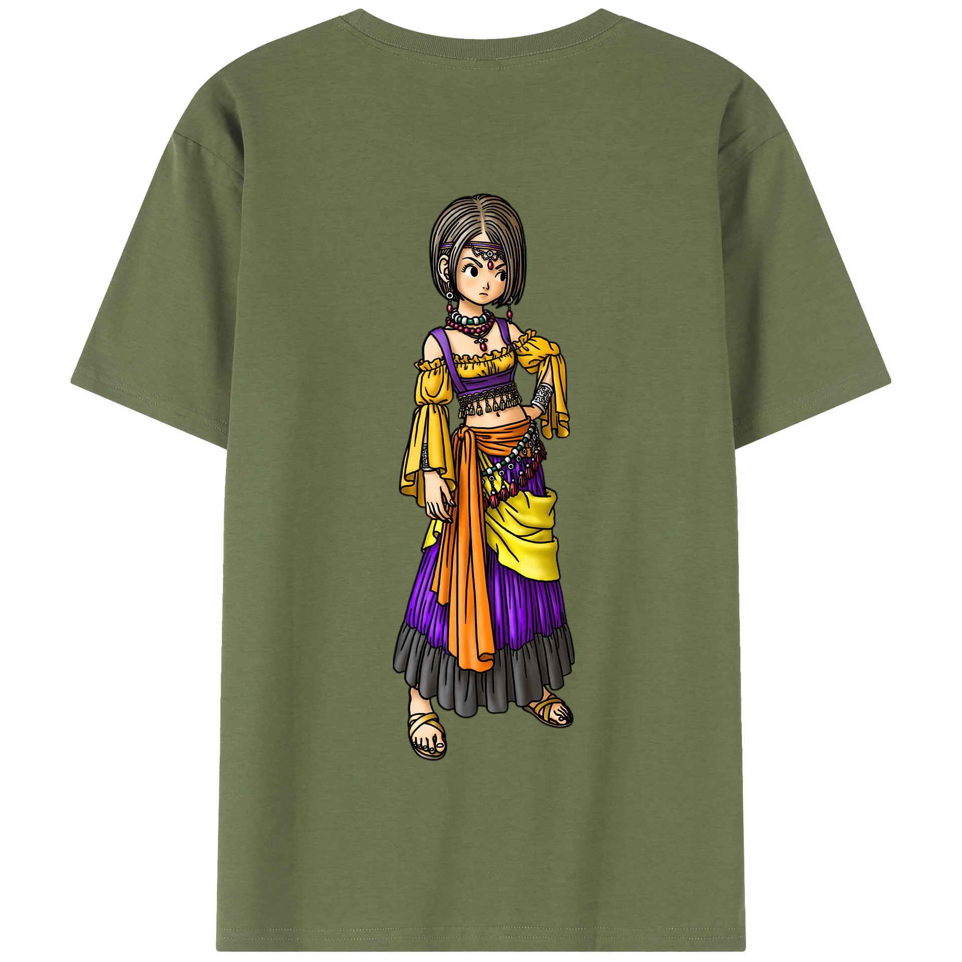 （画像用） ドラゴンクエスト Doragon Kuesuto Dragon Quest 綿100％半袖Tシャツ（背面プリント）